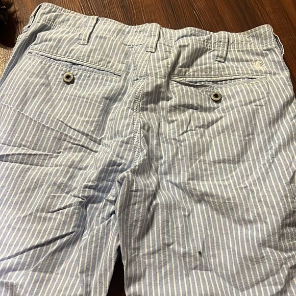 Mens Pin Stripe - Blue and White Striped Express Shorts Size 31 - Picture 4 of 4